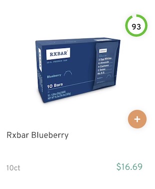 Rxbar Blueberry Nutrition and Ingredients