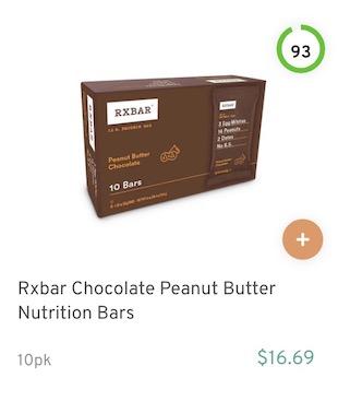 Rxbar Chocolate Peanut Butter Nutrition Bars Nutrition and Ingredients