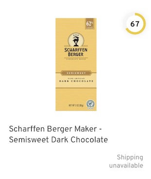 Scharffen Berger Maker Semisweet Dark Chocolate Nutrition and Ingredients