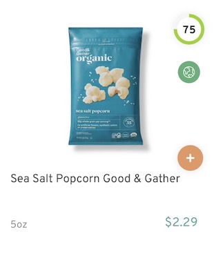 Sea Salt Popcorn Good & Gather Nutrition and Ingredients