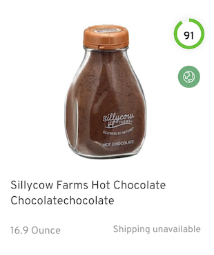 Sillycow Farms Hot Chocolate Nutrition and Ingredients