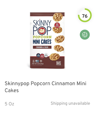 Skinnypop Popcorn Cinnamon Mini Cakes Nutrition and Ingredients