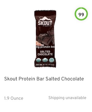 Skout Protein Bar Salted Chocolate Nutrition and Ingredients