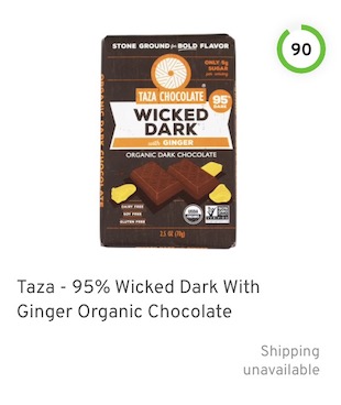 Taza - 95% Wicked Dark With Ginger Organic Chocolate Nutrition and Ingredients