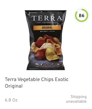 Terra Vegetable Chips Exotic Original Nutrition and Ingredients