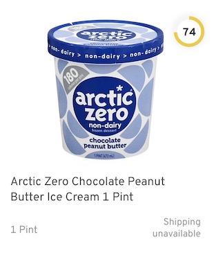 Arctic Zero Chocolate Peanut Butter Ice Cream 1 Pint Nutrition and Ingredients