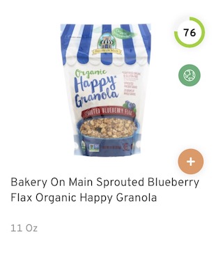 Bakery On Main Sprouted Blueberry Flax Organic Happy Granola Nutrition and Ingredients