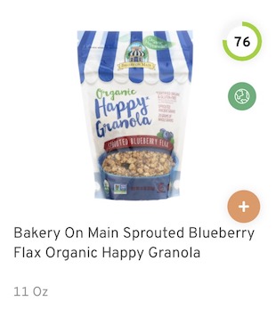 Bakery On Main Sprouted Blueberry Flax Organic Happy Granola Nutrition and Ingredients