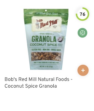 Bob's Red Mill Natural Foods - Coconut Spice Granola Nutrition and Ingredients