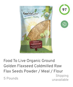 Food To Live Organic Ground Golden Flaxseed Coldmilled Raw Flax Seeds Nutrition and Ingredients
