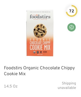 Foodstirs Organic Chocolate Chippy Cookie Mix Nutrition and Ingredients