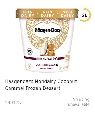 Haagendazs Nondairy Coconut Caramel Frozen Dessert Nutrition and Ingredients