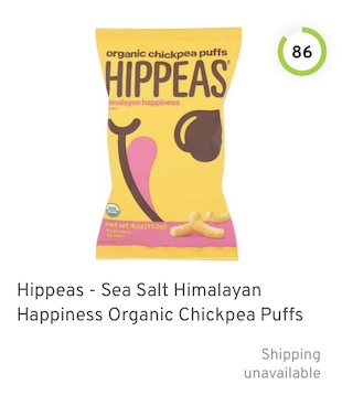 Hippeas - Sea Salt Himalayan Happiness Organic Chickpea Puffs Nutrition and Ingredients