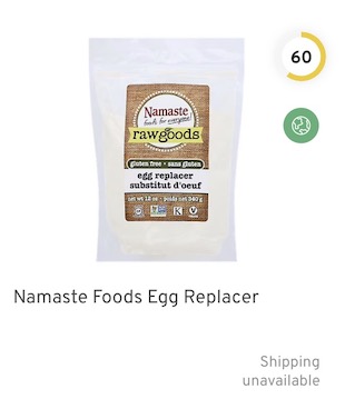 Namaste Foods Egg Replacer Nutrition and Ingredients
