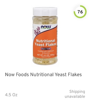 Now Foods Nutritional Yeast Flakes Nutrition and Ingredients
