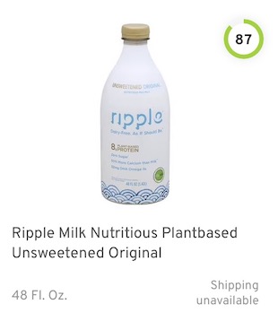 Ripple Milk Nutritious Plantbased Unsweetened Original