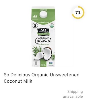 So Delicious Organic Unsweetened Coconut Milk