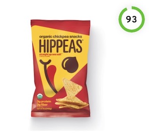 Hippeas Vegan Straight Up Sea Salt Tortilla Chips Organic Chickpea Snacks Nutrition and Ingredients