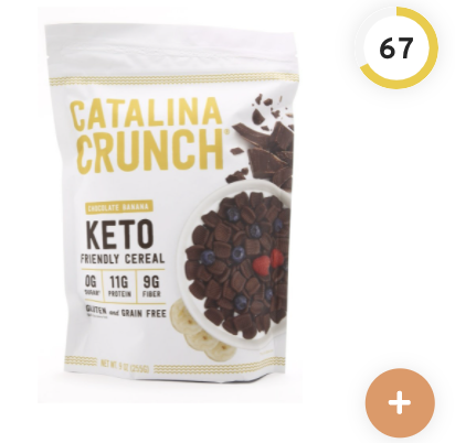 Catalina Crunch Keto Friendly Cereal Chocolate Banana Nutrition and Ingredients