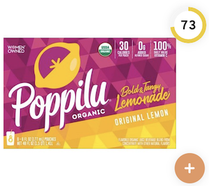 Poppilu Original Lemonade Drink Nutrition and Ingredients