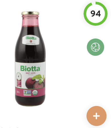 Biotta Beet Juice Nutrition and Ingredients
